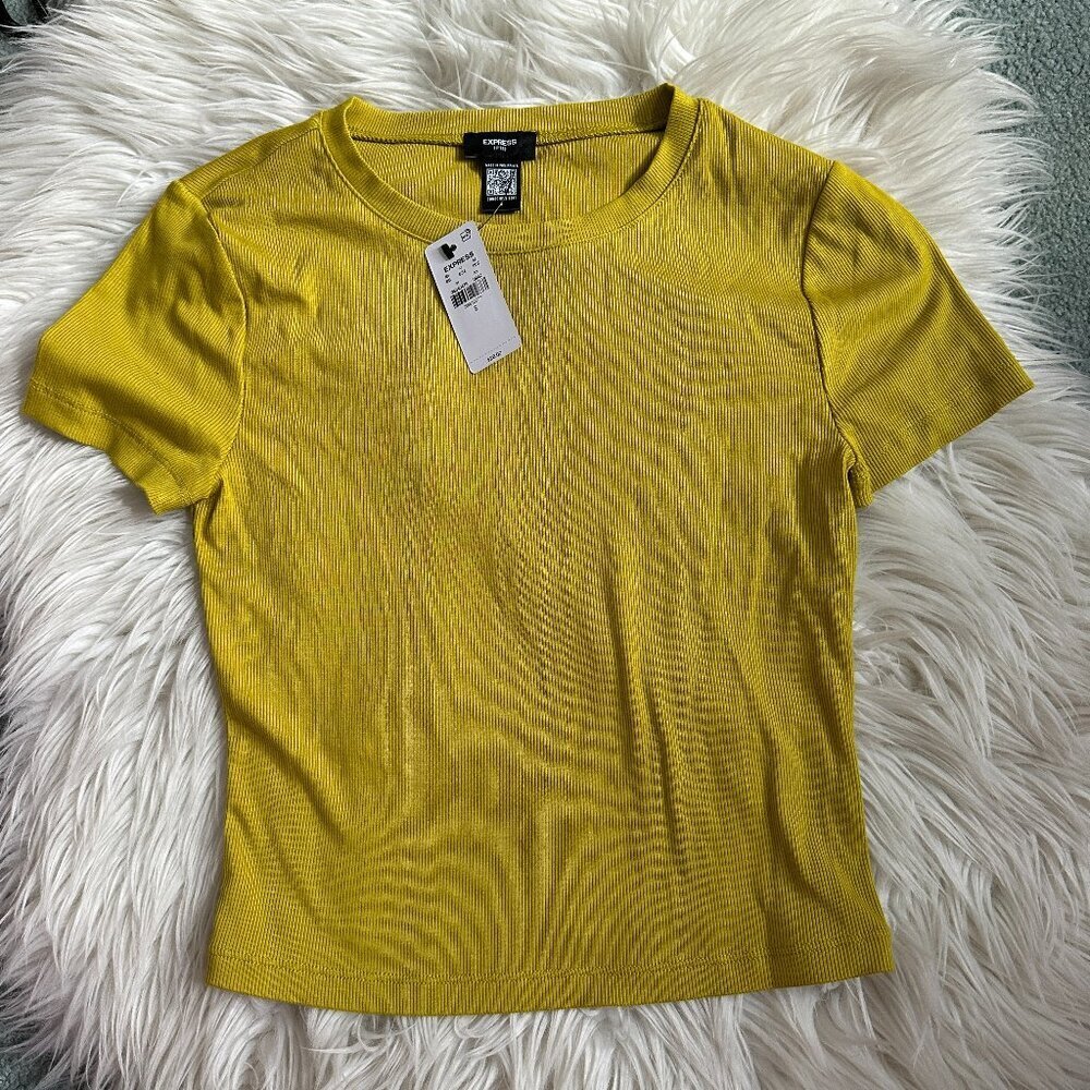 NWT Express fitted ribbed shirt size S // 3491